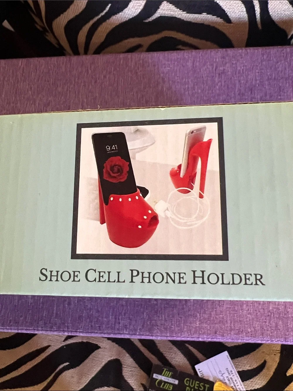 Red High Heel Shoe Cell Phone Stand - Decorative Smartphone Holder